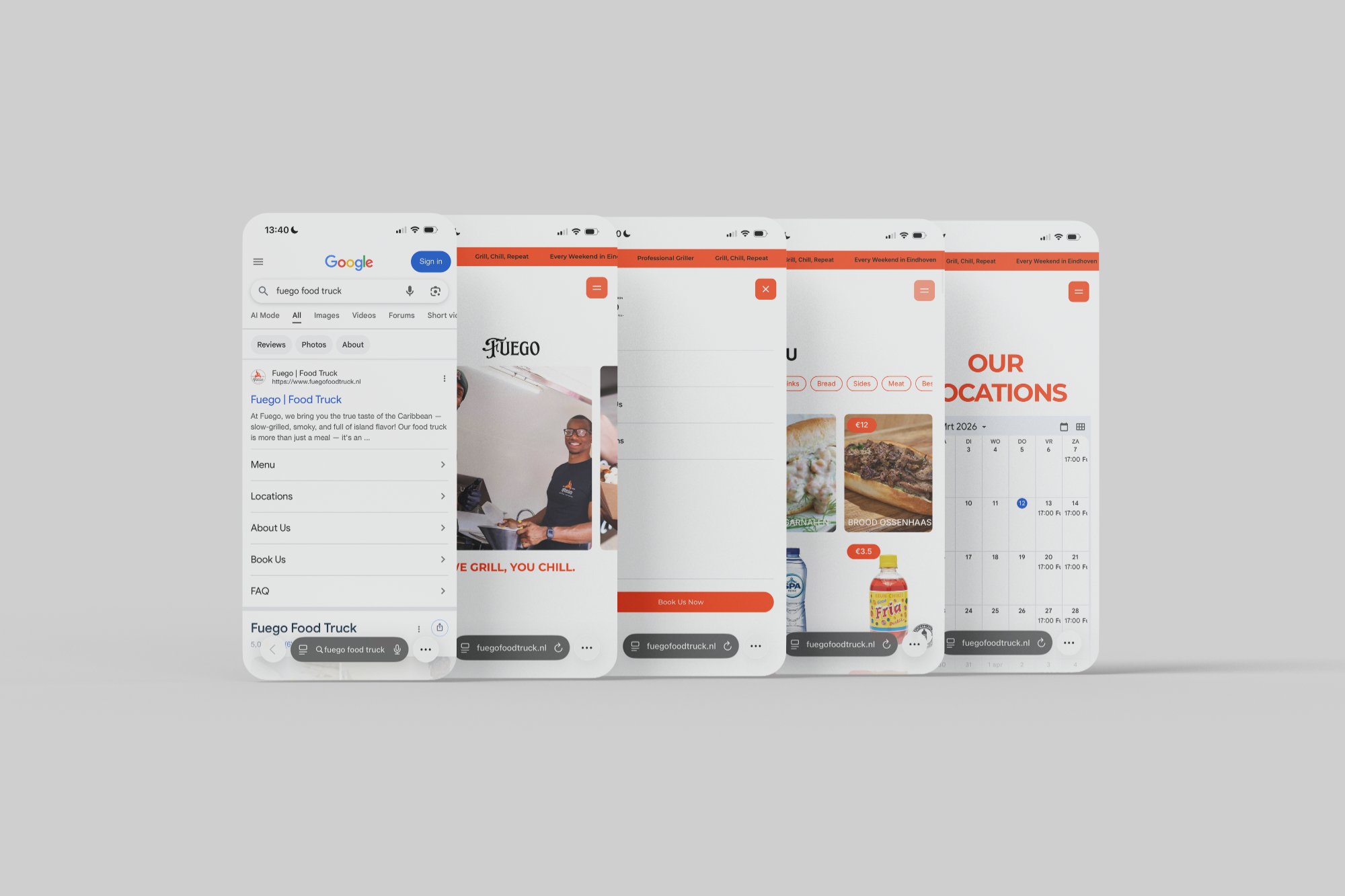 Fuego — mobile screens